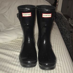 Black Shiny Hunter Boots